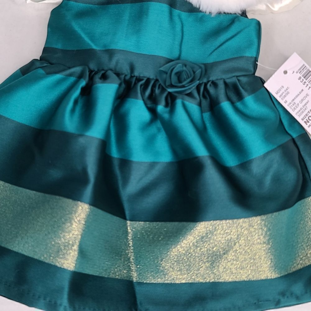 18" Standard Doll Dress Cape Green Metalic Stripe - Picture 4 of 12